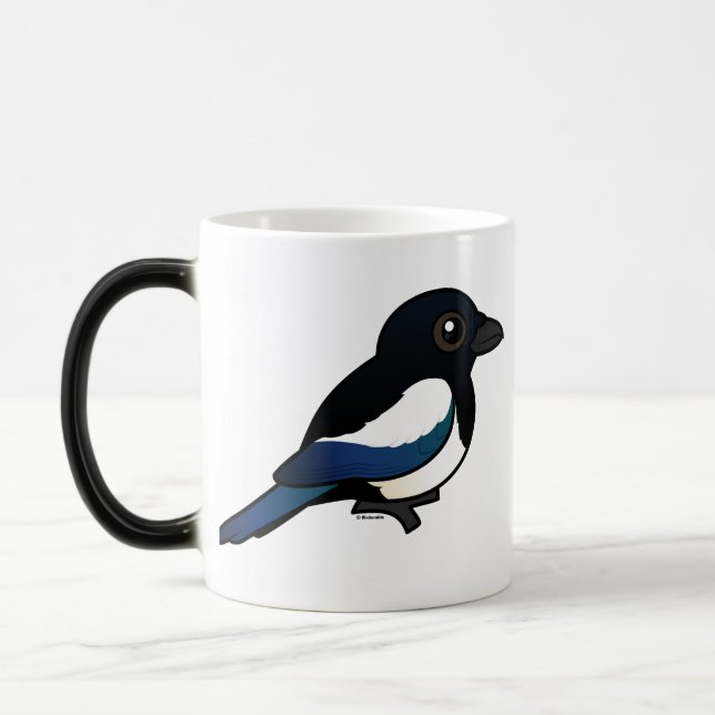 Black-billed Magpie Magic Mug (Left)