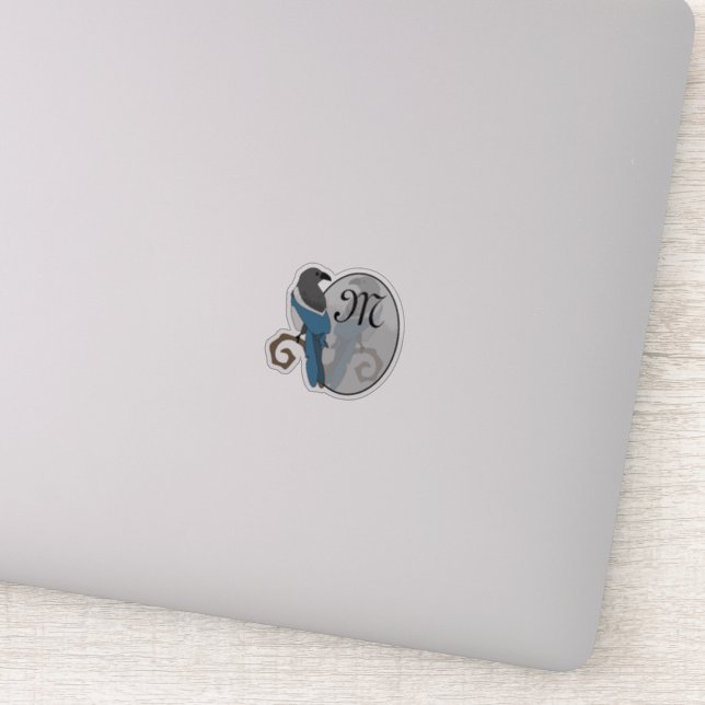 Black Billed Magpie Monogram Contour (Detail)