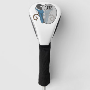 Black Billed Magpie Monogram Golf Head Cover