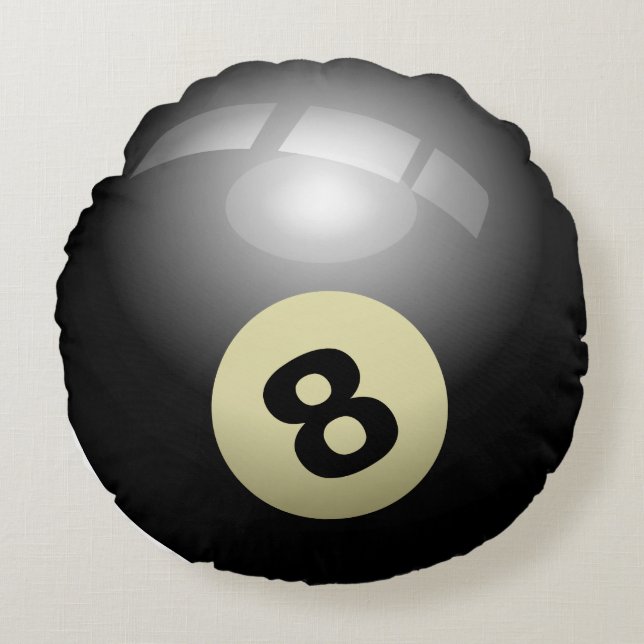 black billiard ball round cushion (Front)