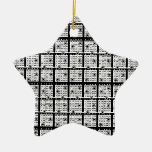Black Bingo Cards Ceramic Tree Decoration