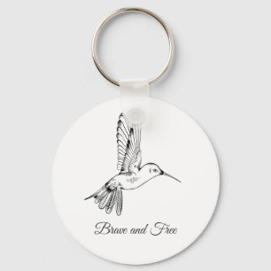 Black bird drawing Keychain