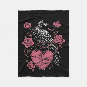 Black Bird F-caw-f Funny Valentines Day Fleece Blanket