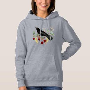 Black Bird Grey  Hoodie