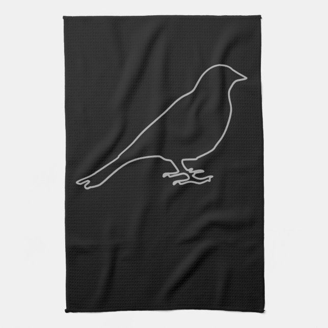 Black Bird Kitchen Towel (Vertical)