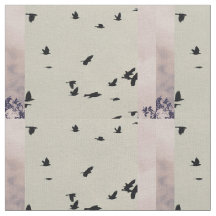 Black Bird Patterned Fabric