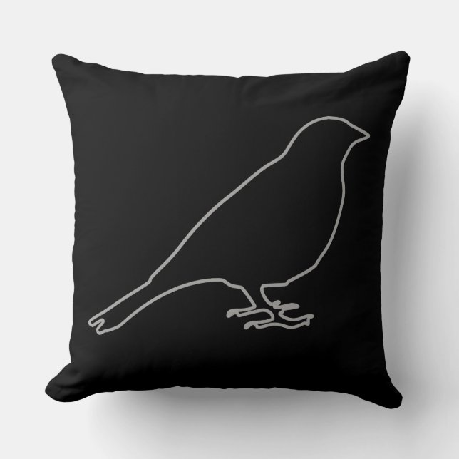 Black Bird Pillow (Front)