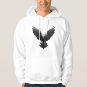Black Bird Silhouette Minimalist Hoodie Design