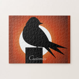 Black Bird Silhouette Sun Thunder_Cove Jigsaw Puzzle