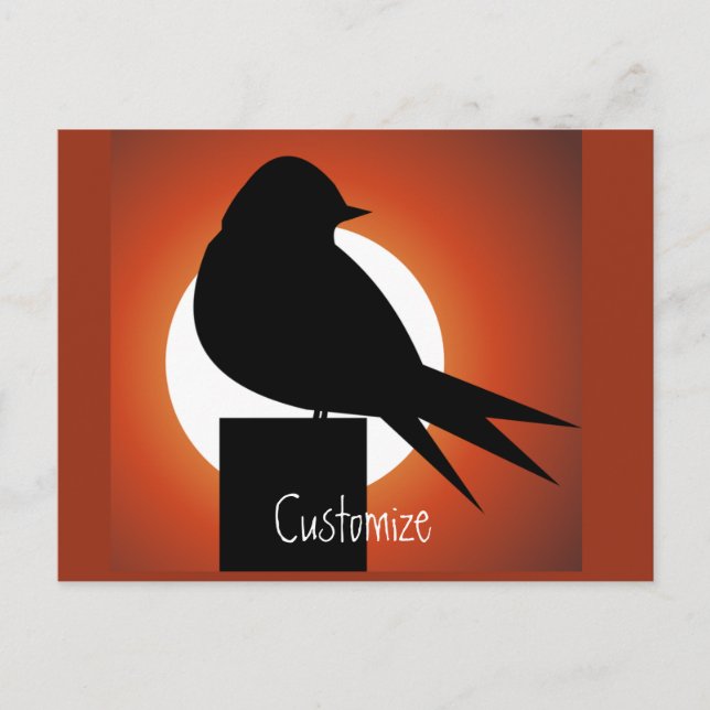 Black Bird Silhouette Sun Thunder_Cove Postcard (Front)