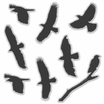 Black Bird Silhouettes Custom-Cut Vinyl Sticker
