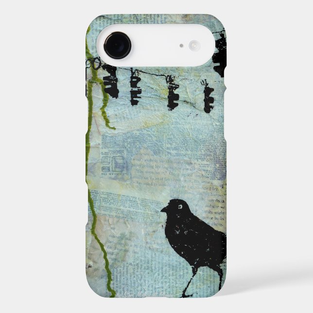 Black Bird with Stoplight "eccentric caricature" Case-Mate iPhone Case (Back)