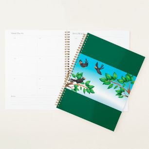 Black Birds on Tree Branches Planner
