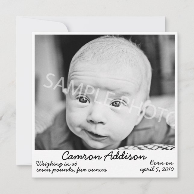 Black Birth Announcement (Front)