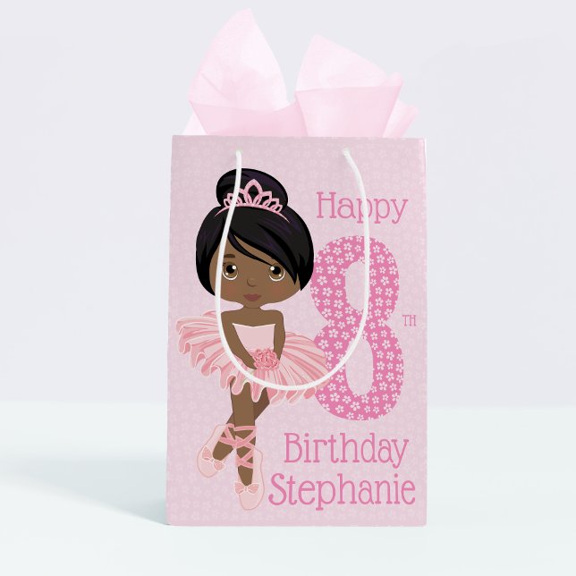 Black Birthday Ballerina Medium Gift Bag (Creator Uploaded)