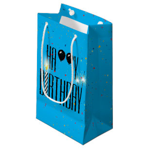 Black Birthday Balloons and Sparklers Small Gift Bag
