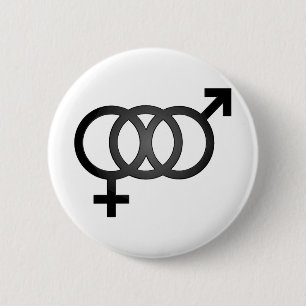 Black Bisexual Symbol 6 Cm Round Badge
