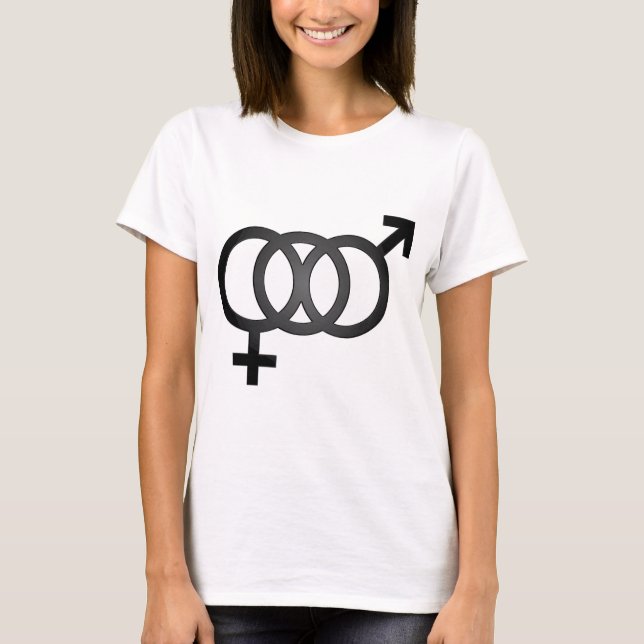 Black Bisexual Symbol T-Shirt (Front)