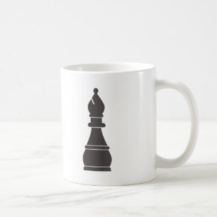 Black bishop chess piece coffee mug