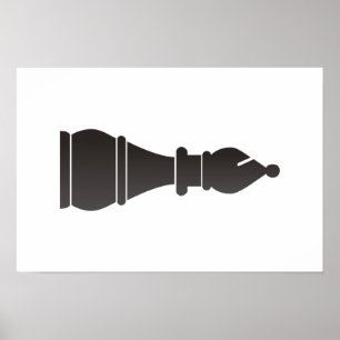 Black bishop chess piece poster