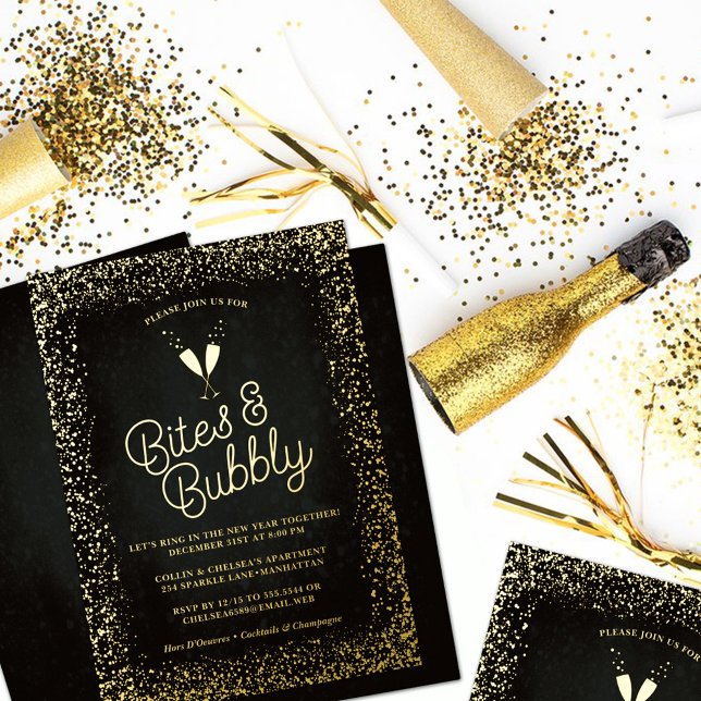  Black Bites & Bubbly New Year's Eve Party Gold (Creator Uploaded)