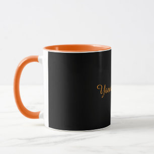 Black-black, bright orange trim, mug