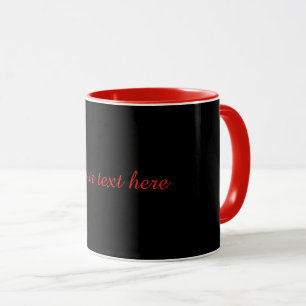 Black-black, simply elegant, bright red trim, mug