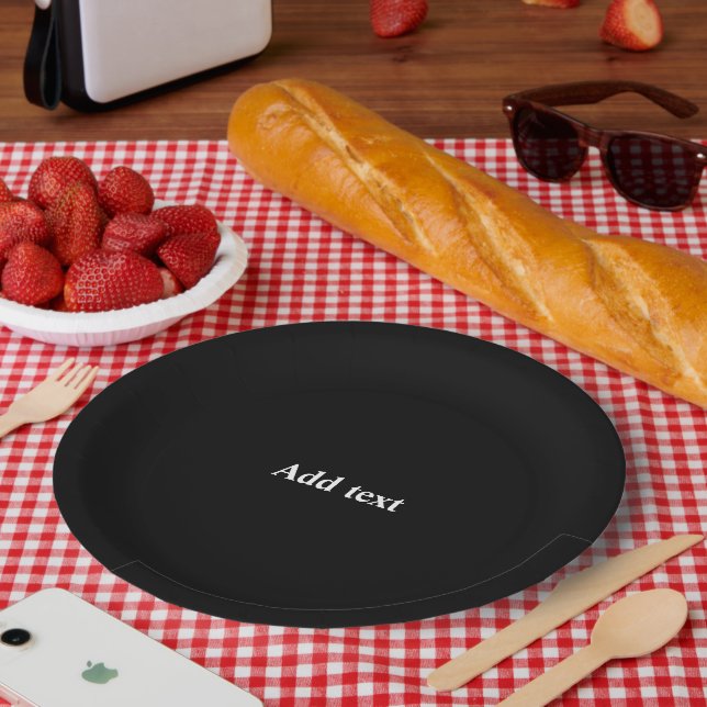 Black-black, simply elegant template, paper plate (Picnic)