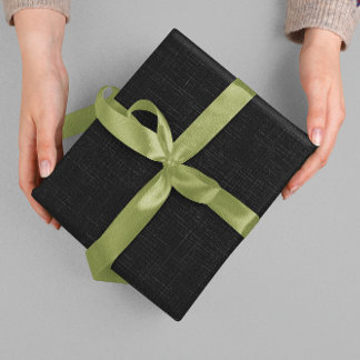 Black Blank Beige Linen Clean Fabric Texture Wrapping Paper