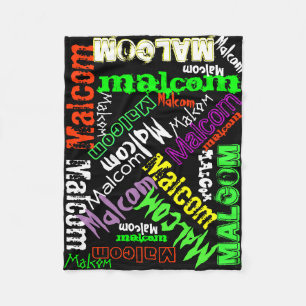 Black Blanket Colourful Bright Neon Name Collage