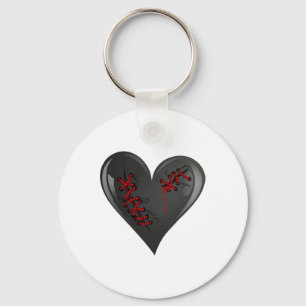 Black Bleeding Cut Open Broken Healing Heart Goth Key Ring