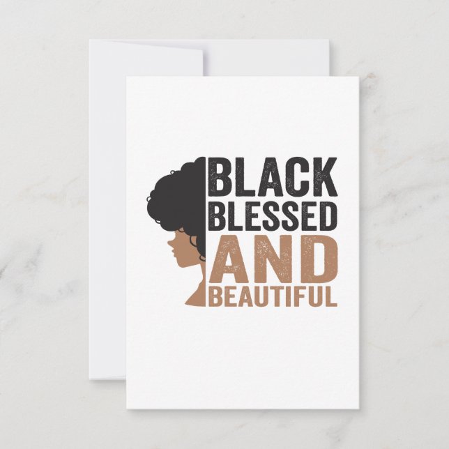 Black Blessed and Beautiful Afro History Month Thank You Card (Front)