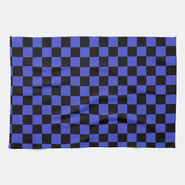 Black Blie Check Kitchen Towel (Horizontal)