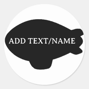 Black Blimp Balloon In Blue Sky Custom Sticker