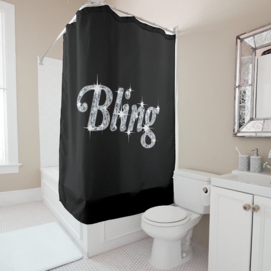 Black Bling Design Shower Curtain Zazzle.co.uk