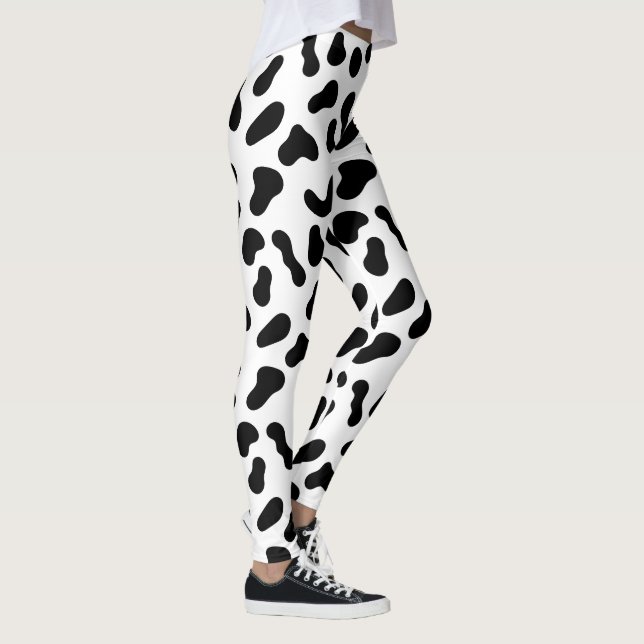 Black Blobs Flat Pattern Leggings (Right)