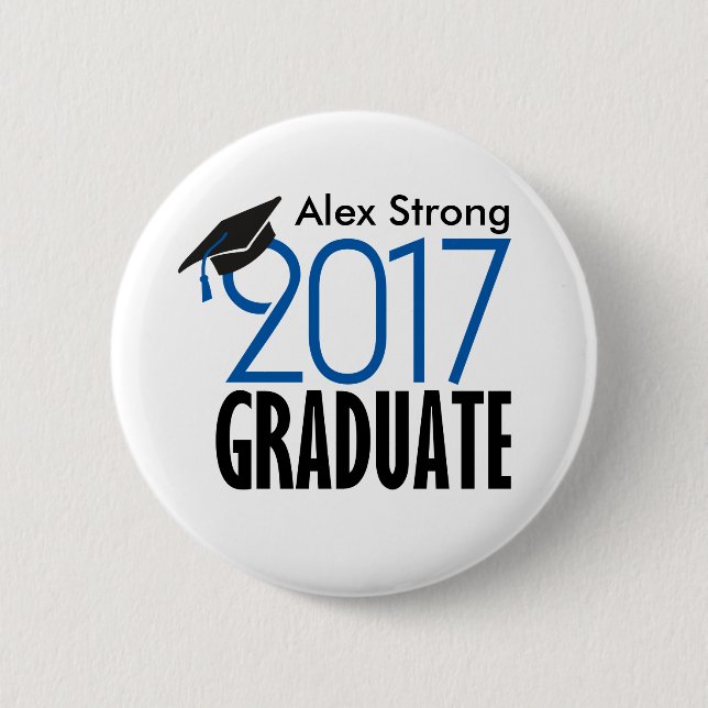Black & Blue 2017 Graduate Pinback Button (Front)