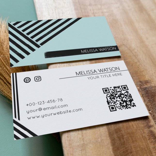 Black & blue abstract lines minimal urban  business card (Creator Uploaded)