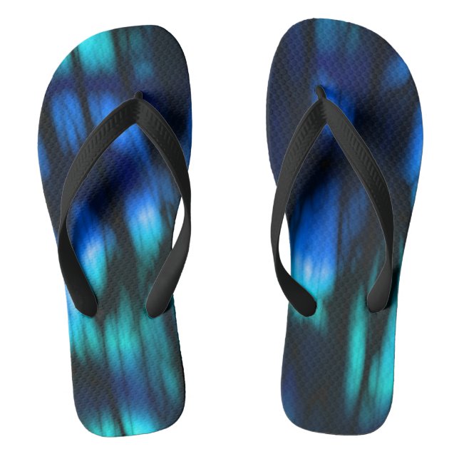 Black blue and green flip flops (Footbed)