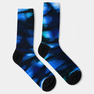 Black blue and green socks