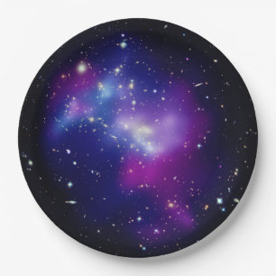 Black Blue and Purple Celestial Paper Plate