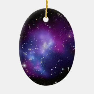 Black Blue and Purple Galaxy Cluster Space Photo Ceramic Tree Decoration