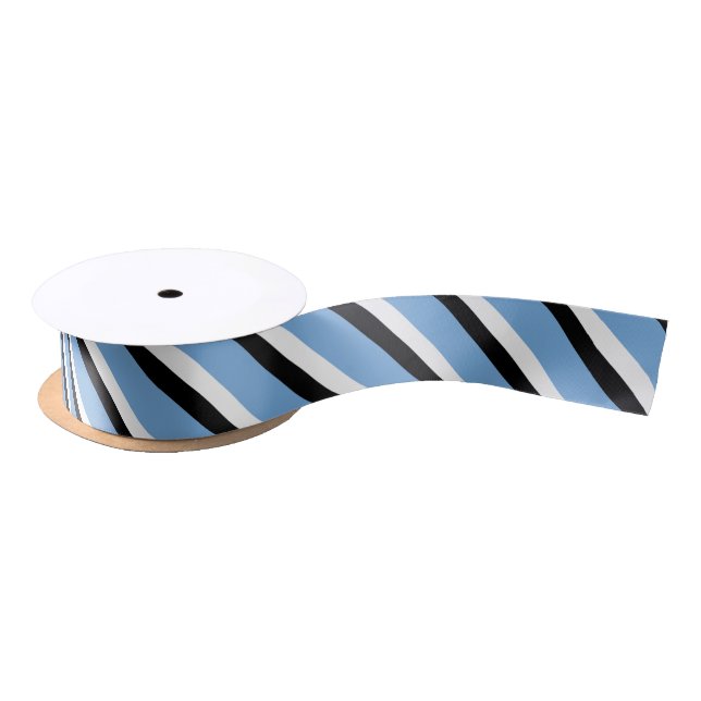 Black, blue and white colour ribbon satin ribbon (Spool)