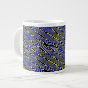 Black Blue and Yellow Swirls Mug
