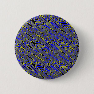 Black blue and Yellow Swirly Pattern Button