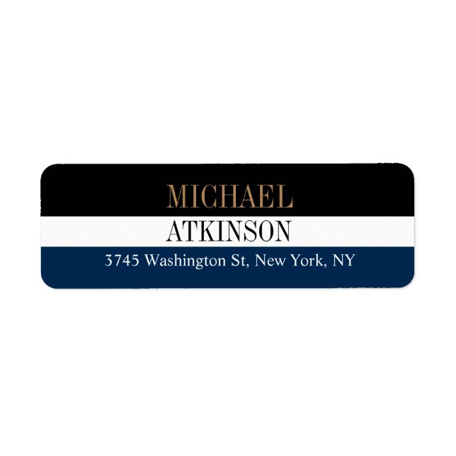 Black Blue Bold Text Trendy Stylish Modern (Front)