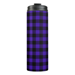 Black Blue Check Thermal Tumbler