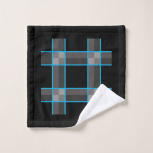 Black Blue Check Wash Cloth