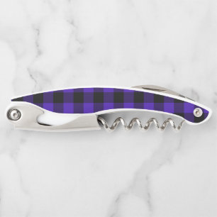Black Blue Checked Corkscrew