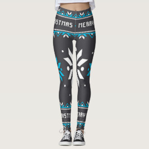Black/Blue Christmas  Snowflake Women's Leggings